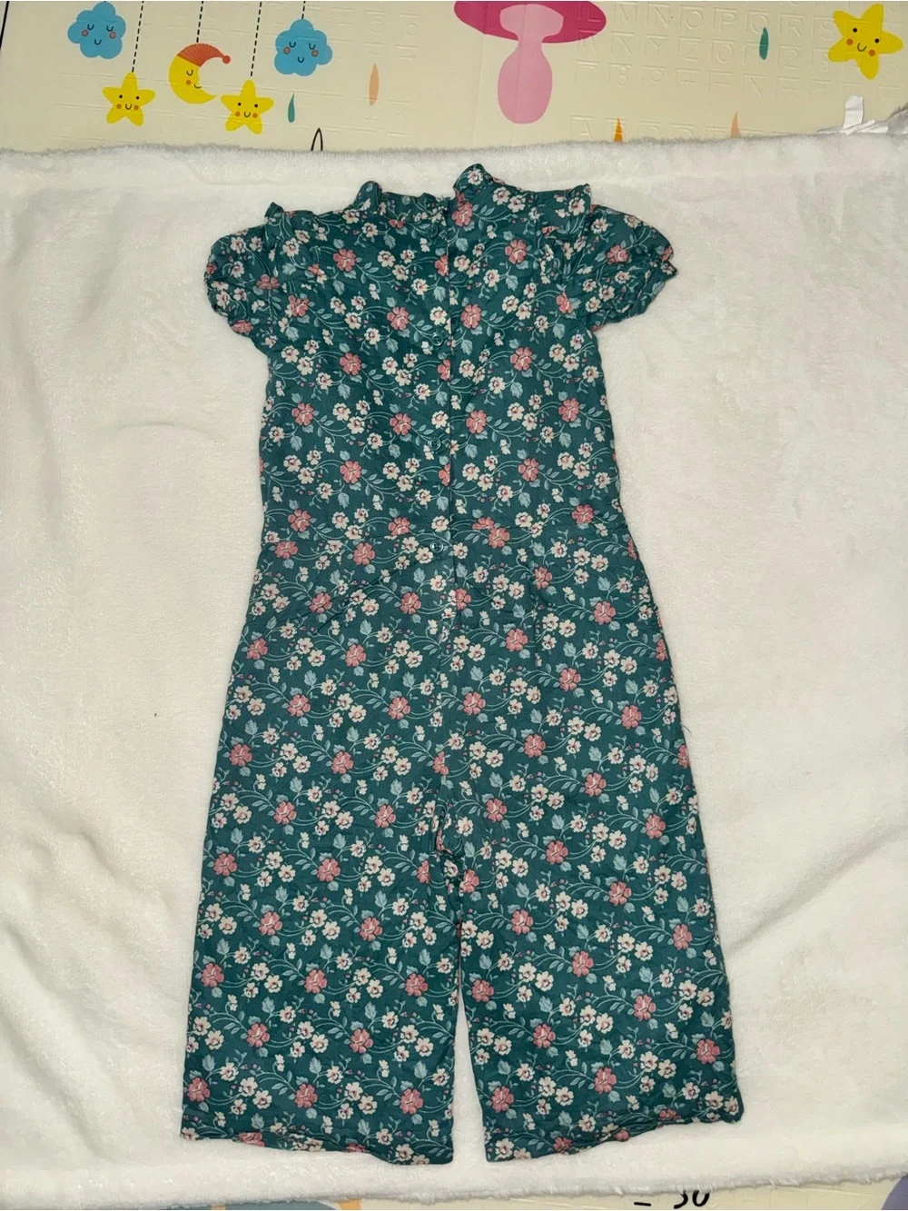 Janie and Jack Teal Floral Girls' One-Piece Romper